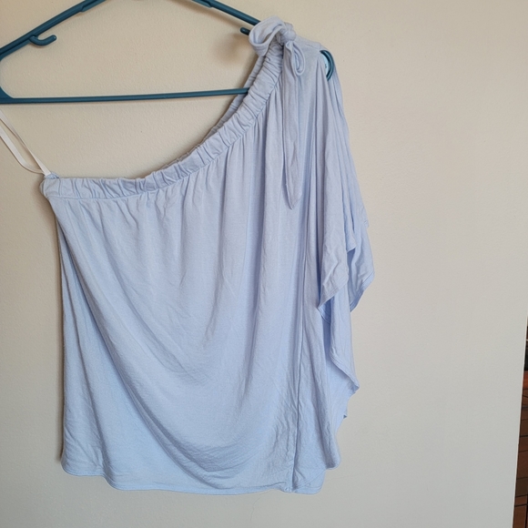 Aritzia Babaton One Shoulder Top Baby Blue Small - Picture 3 of 9